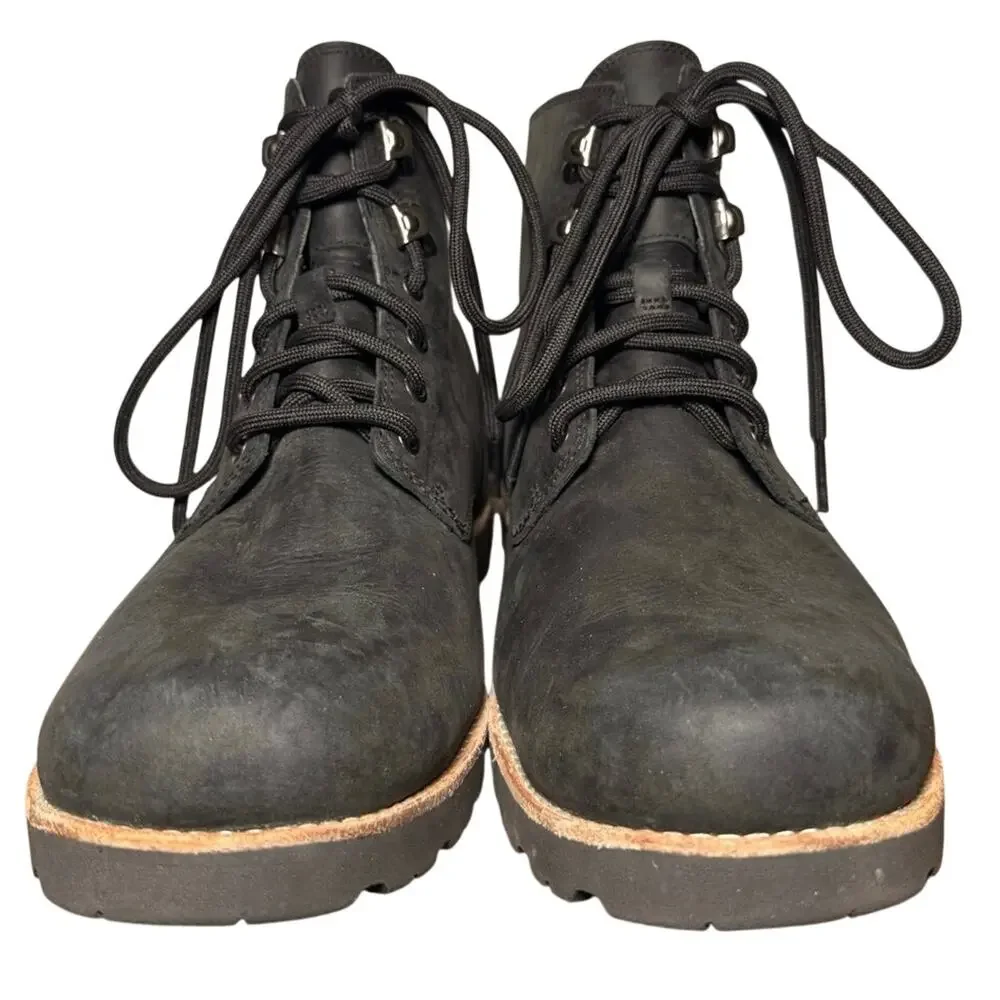 UGG Ritter Men's Black Waterproof Leather Lace Up Winter Boots 1099538 Size 9.5
